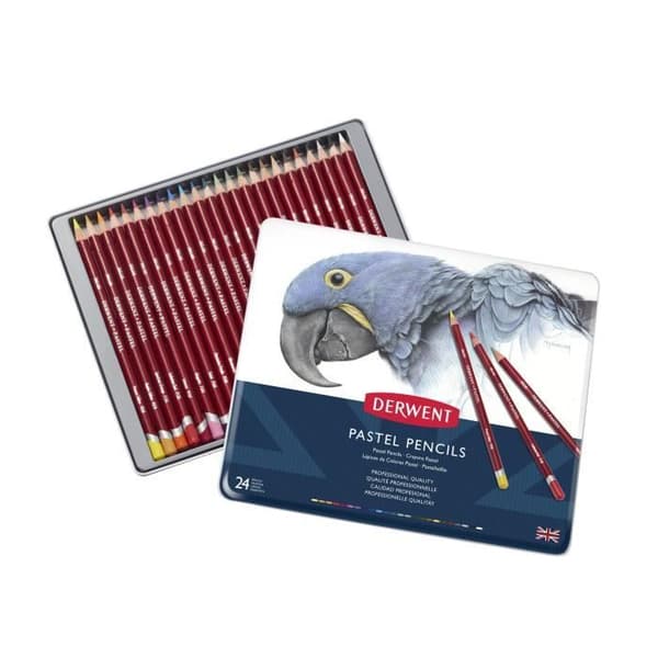 Pastellpennor - Derwent - Set med 24 - Professionell kvalitet - Mjuka nyanser - Akvareller