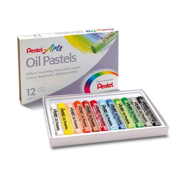 Oljepasteller - Pentel - PHN-12 - 12 färger - Diameter 8mm - Blandat