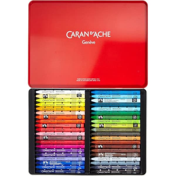 Caran D'Ache Neocolor I - Vattenlösliga vaxpastellkritor - kartong med 40 st