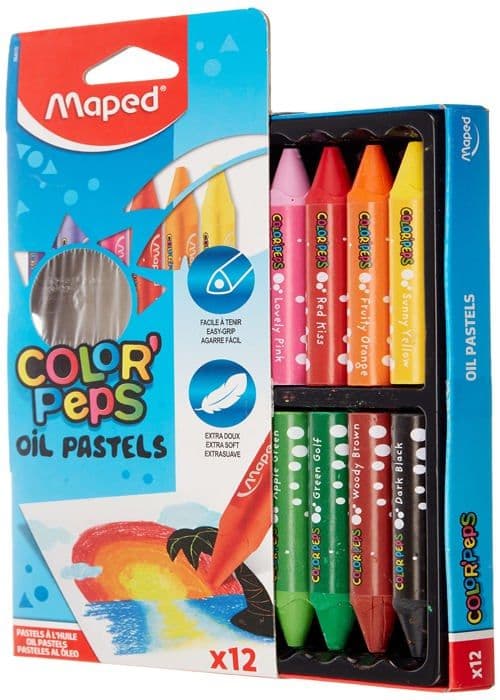 Pastellfärger - Kartlagd konstkrita - 864010 - Kartong med 12 oljepastell OLJEPASTELL