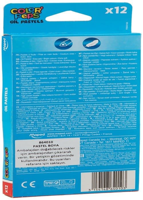 Pastellfärger - Kartlagd konstkrita - 864010 - Kartong med 12 oljepastell OLJEPASTELL