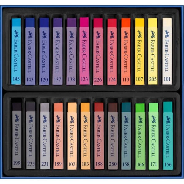 FABER-CASTELL Box med 24 mjuka fyrkantiga pasteller