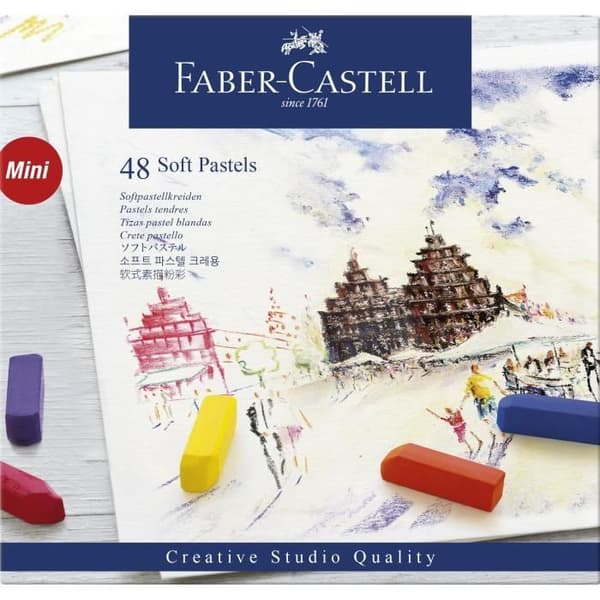 FABER-CASTELL Kartong med 48 mjuka halvfyrkantiga pasteller
