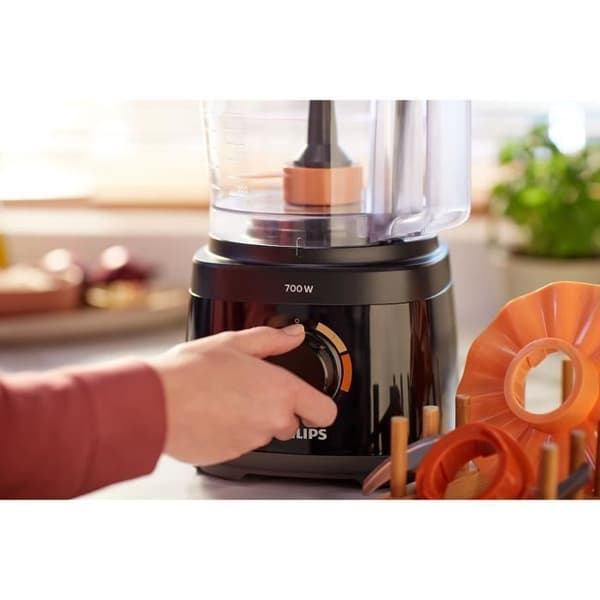 PHILIPS HR7320 / 00 - Daily Robot - 700 W - 1,5 L skål - 19 funktioner - 2-i-1 rostfritt stålskiva - 2 hastigheter + puls - Vit