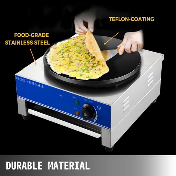 Elektrisk Crepe Maker, Non-Stick Overflade, Ideel til Restauranter og Caféer