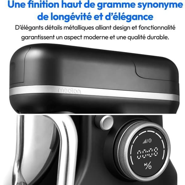 3-i-1 matberedare - MEDION - MD18430 - 1200 W - 5 L - 8 hastigheter - Hackfunktion - Svart