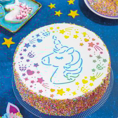 Uniorn Stencil Enhörning Tårtmall - Decora