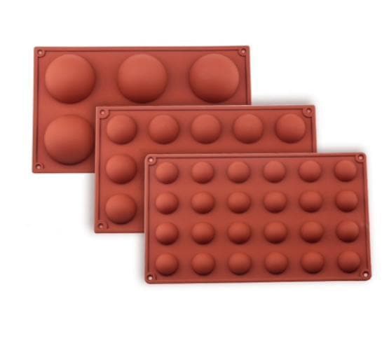 3-pack Silikonform - Kula/Halvklot 6/15/24 - Is/Choklad/Geléform