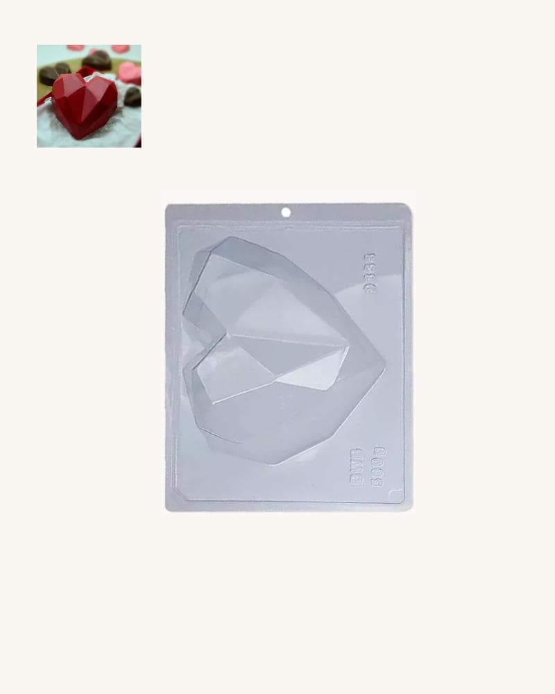 BWB 9838 - Special 3-Part Mold - Pralinform Diamant Hjärta 500g Chokladform