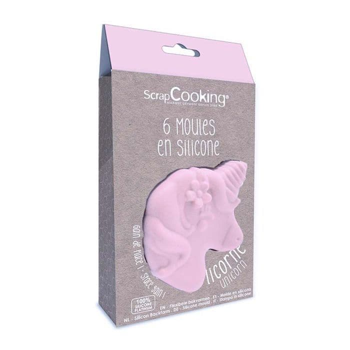 6 st enhörningsformar i silikon