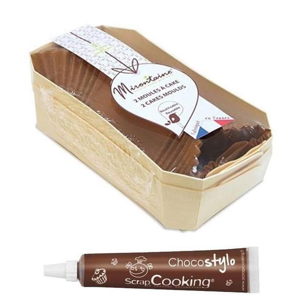 2 tårtformar i trä 21 cm + Chokladpenna
