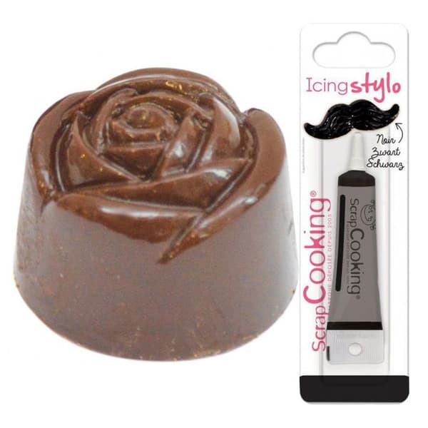Roses Rigid Chokladform + Svart glasyrpenna