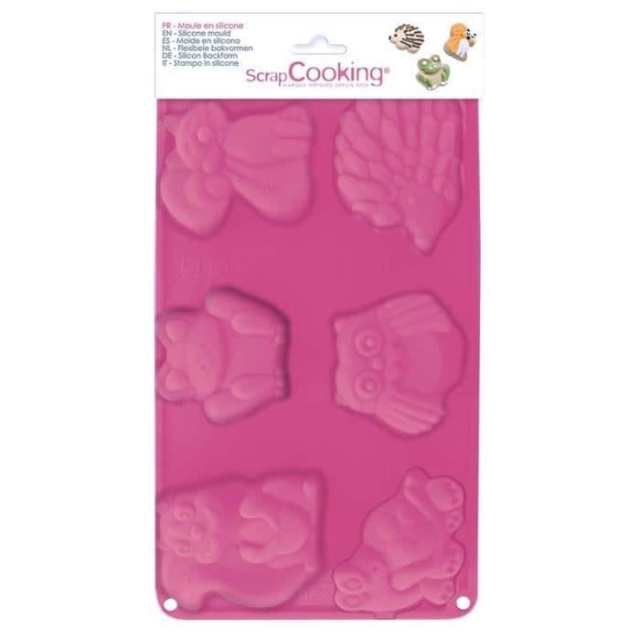 Silikonform 6 skogsdjur + receptkort ingår