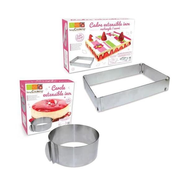 2 extensibla bakformar - cirkel &amp; rektangel