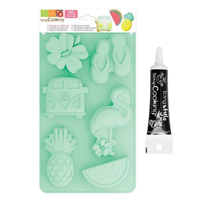 Sommar silikonform + svart glasyrpenna