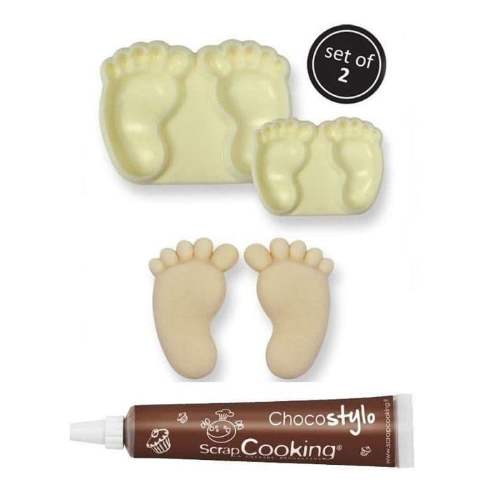 Chokladpenna + 2 Baby feet tårtformar