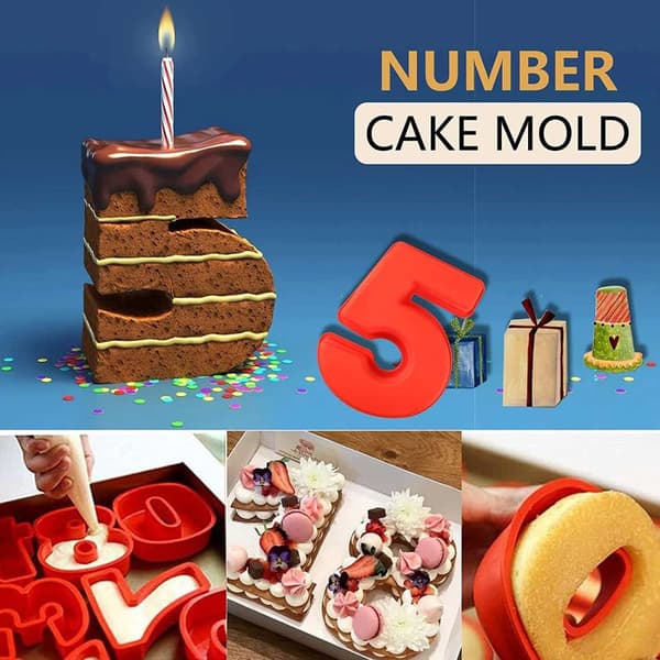 Stor bakeform silikon kakeform siffer nummer 9