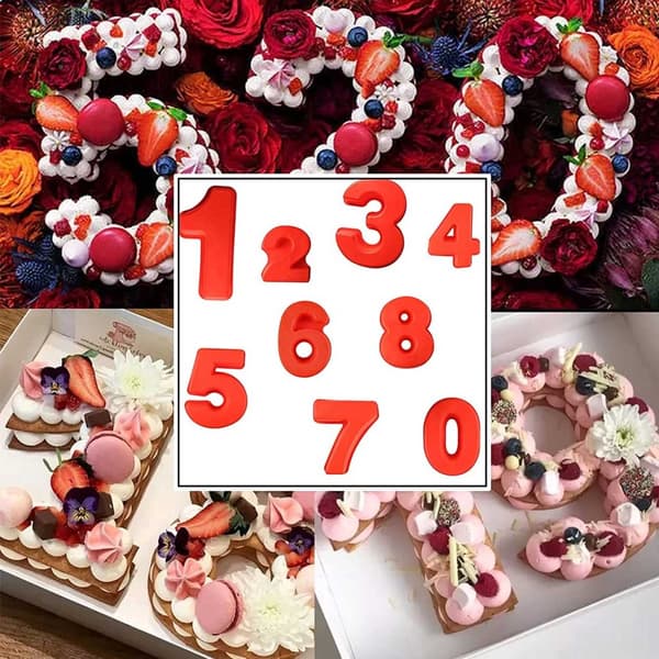 Suuri leivinmuotti silikonikakun muotoinen numero 4