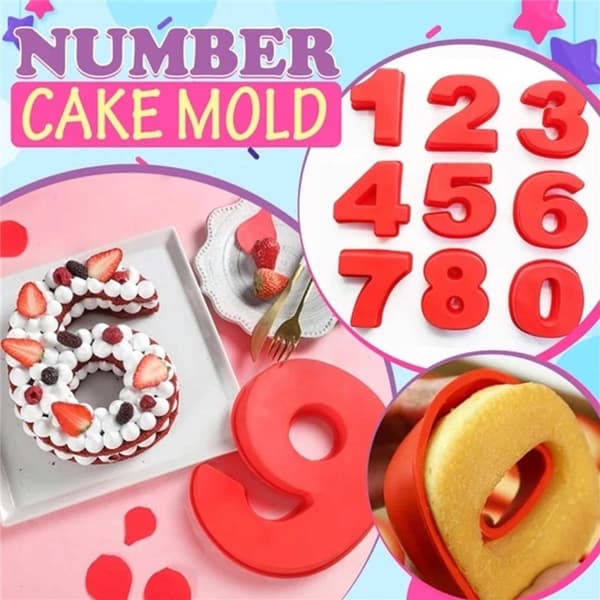 Suuri leivinmuotti silikonikakun muotoinen numero 4