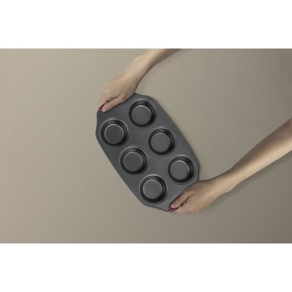 Muffinsform med non-stick beläggning - MYWAY - 31*18 CM - Kolstål - Svart - Lämplig för ugnar