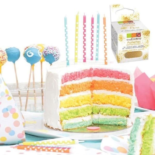 Kit Rainbow Cake - SCRAPCOOKING - En tårta - Aluminium - 24 cm - Kompatibel med frys och diskmaskin