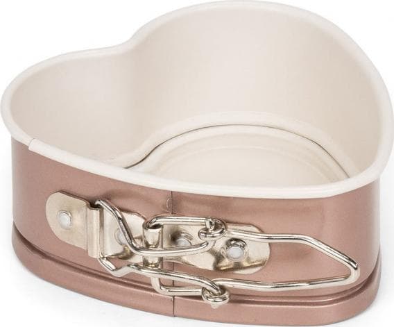 Hjerteformet Patisse Mini 12 cm stål kobber/beige