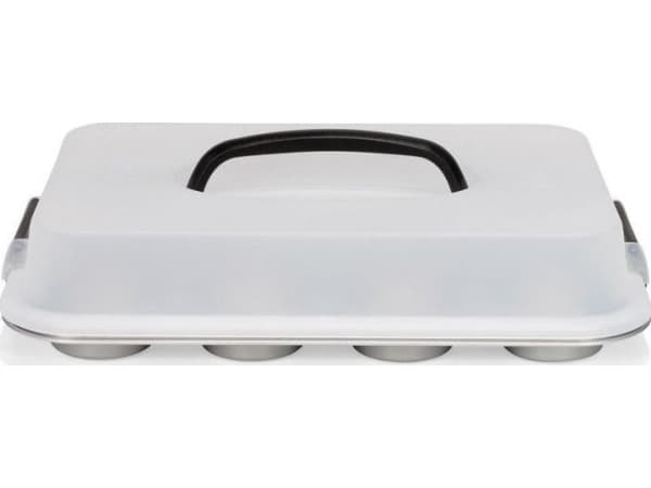 Patisse muffinsform med lock 35 cm silverstål 12 fack