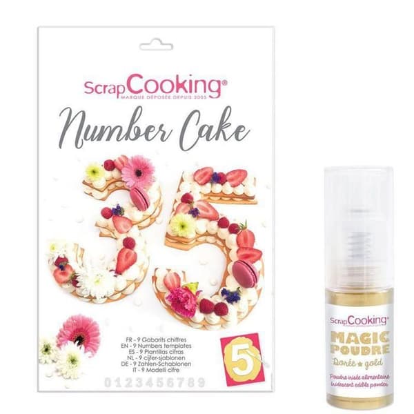 Nummerkakabox + 1 gyllene iriserande matpulver