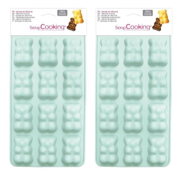 2 silikonformar för marshmallow-chokladbjörn