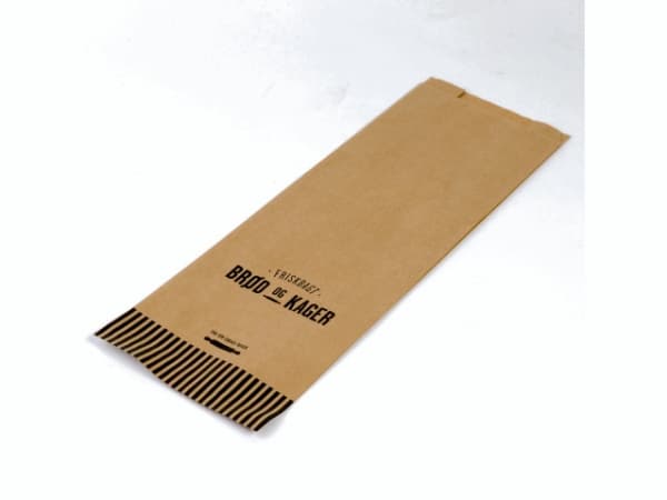 Grovbrödspåse 46cm ribbad brun Färskt bröd och kakor 500 st - (500 st.)