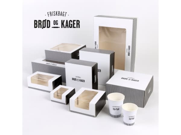 Kageæske m/låg 230x230x80mm Friskbagt brød og kager 225stk