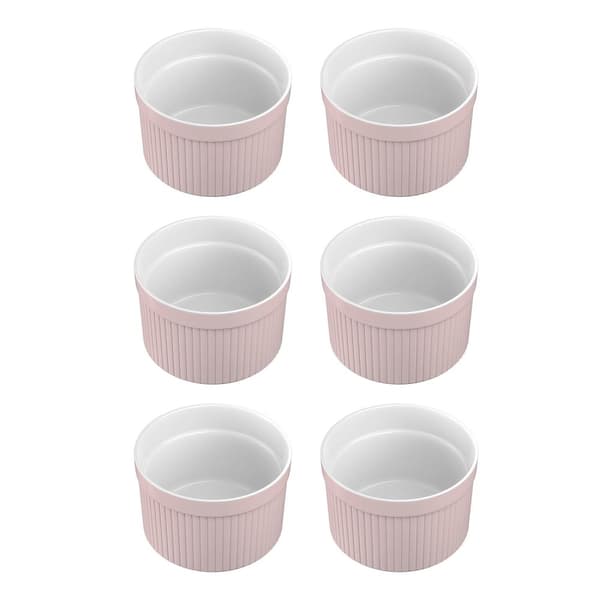 6-delat set Souffléformar av porslin med en storlek på 7.8 x 4.6 cm - Perfekt för att förbereda efterrätt, frukt eller fruktportioner, muffins,
