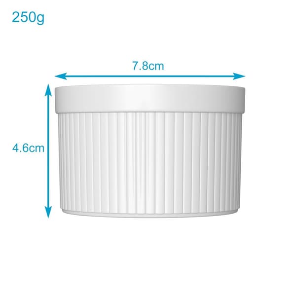 6-delat set Souffléformar av porslin med en storlek på 7.8 x 4.6 cm - Perfekt för att förbereda efterrätt, frukt eller fruktportioner, muffins,