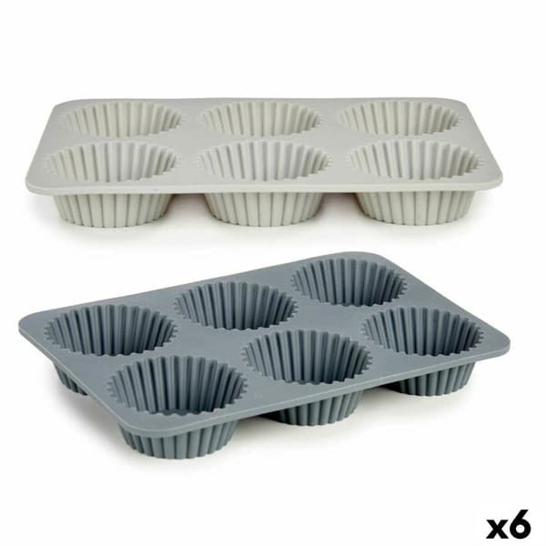 Muffinsbricka Kinvara HH341 Ljusgrå Mörkgrå 25,5 x 3 x 17,5 cm Magdalenas (6 antal)