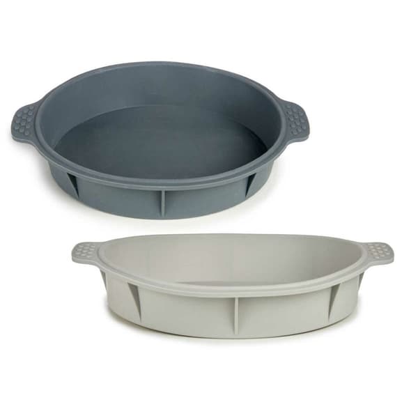 Bakform Kinvara HH156 Ljusgrå Mörkgrå Silikon 30 x 4,5 x 26 cm Rund (6 antal)