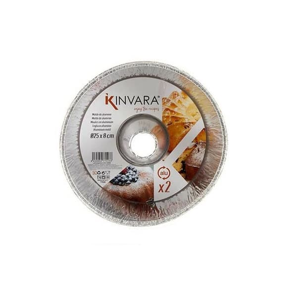 Buddinge Form Kinvara 30287C Sølvfarvet Aluminium 25 x 7,7 x 25 cm Engangsbrug Budding (flan) (12 enheder)