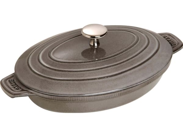 Staub Hot plate, oval, Støpejern, Grå, 1 l, 230 mm, 170 mm