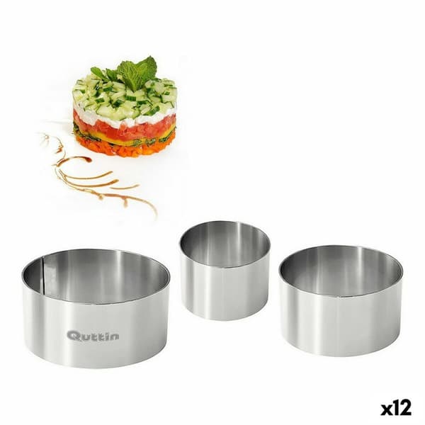 Forme Quttin Rustfrit stål Sølvfarvet 10 x 10 x 5 cm (12 enheder) (3 pcs)