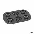 Miniatyrbillede 1 af 3: Bageform Quttin Donuts Kulstofstål Sort 32 x 21 x 2,3 cm (12 enheder)
