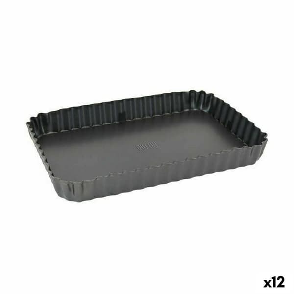 Aftagelig form Quttin Sort Kulstofstål 22,5 x 15,5 x 3 cm (12 enheder)