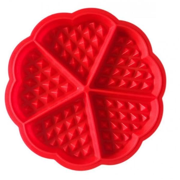 Våffelform - Familj - Silikon - 18,5 cm - Röd - Tål maskindisk