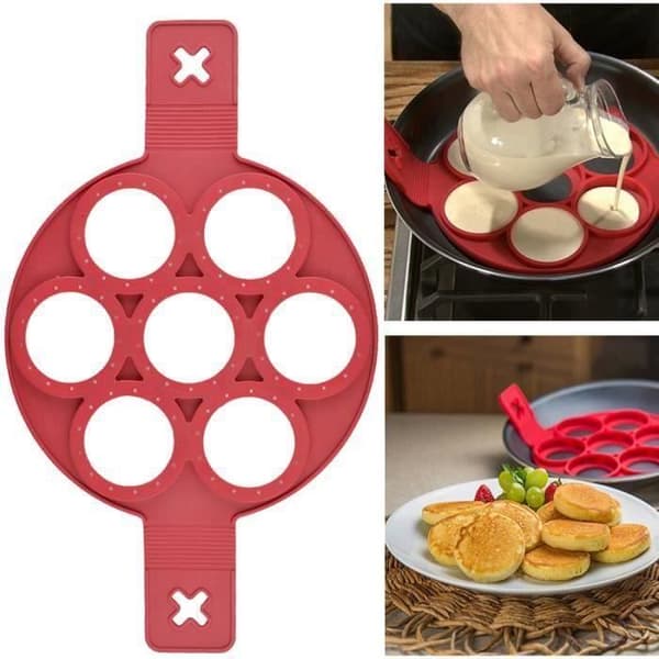 Tårtformar - Magic - Silikon - 7 stycken - Non-stick - Röd