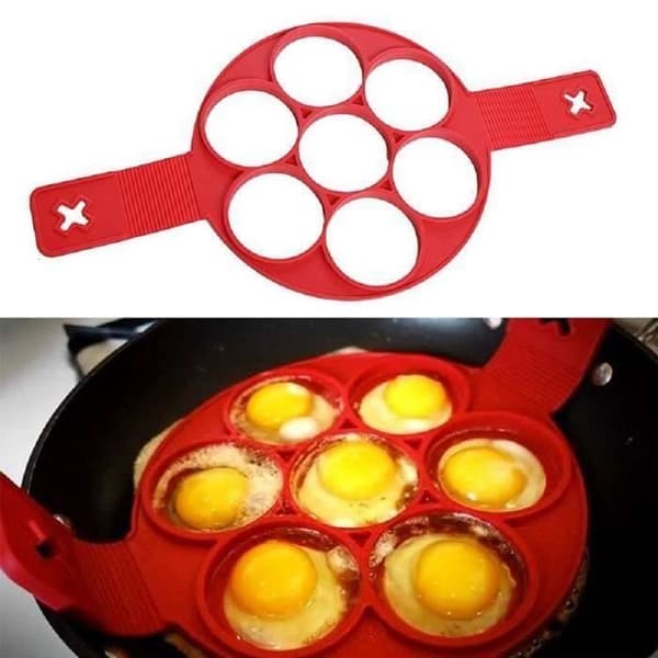 Matlagningsverktyg - Starflex - Flippin' Fantastic - Silikon - 7 Mini Blinis - Röd