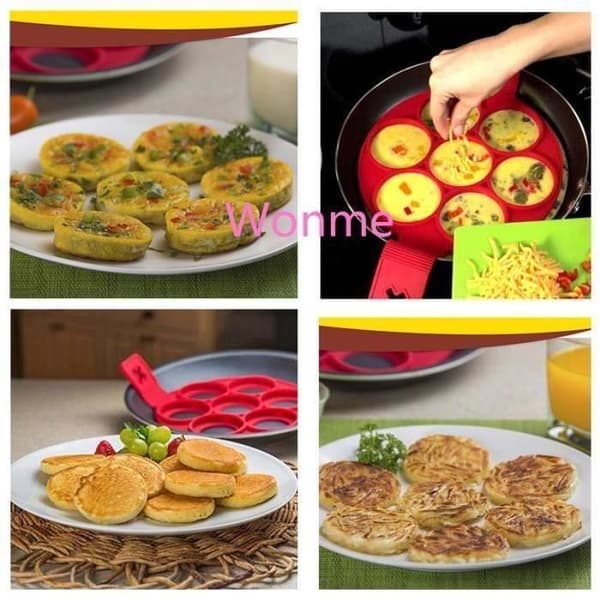 Matlagningsverktyg - Starflex - Flippin' Fantastic - Silikon - 7 Mini Blinis - Röd