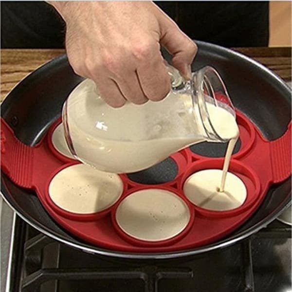 Matlagningsverktyg - Starflex - Flippin' Fantastic - Silikon - 7 Mini Blinis - Röd
