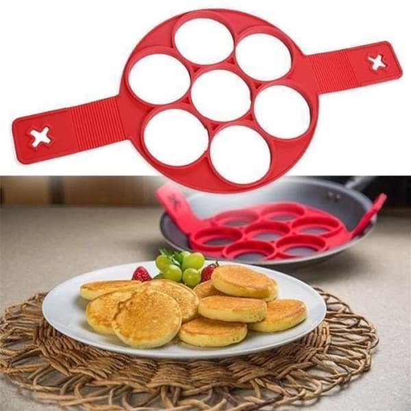 Matlagningsverktyg - Starflex - Flippin' Fantastic - Silikon - 7 Mini Blinis - Röd