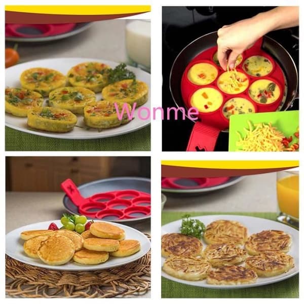Äggverktyg - Non Stick - Omelettform - Silikon - Miljövänlig - Röd