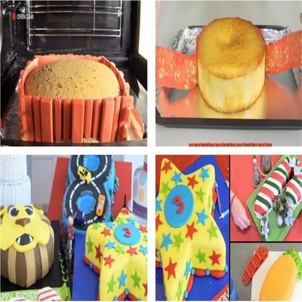 Marchelec 4 ST DIY Creative Silikon Multi-pussel Tårtform Konditori Bakformar Tårtdekoration Bakning