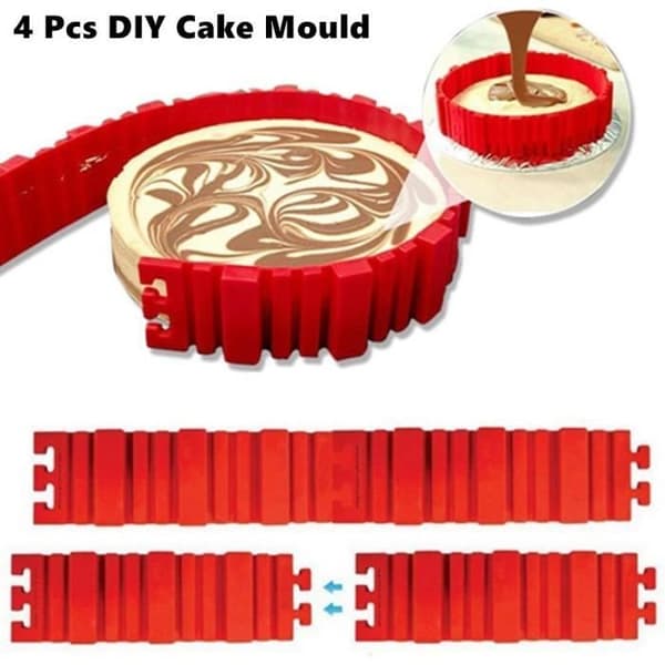 Marchelec 4 ST DIY Creative Silikon Multi-pussel Tårtform Konditori Bakformar Tårtdekoration Bakning