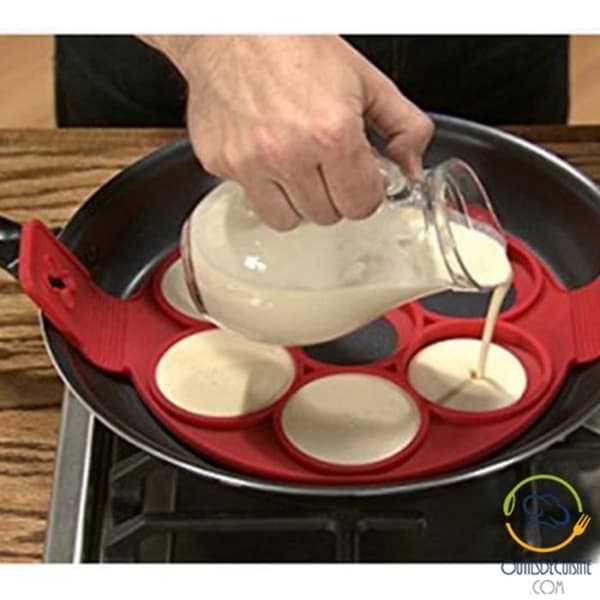 Pannkaksform - Pancake Maker - Silikon - 40 x 23 x 1,5 cm - 7 pannkakor på en gång - Praktiskt och säkert